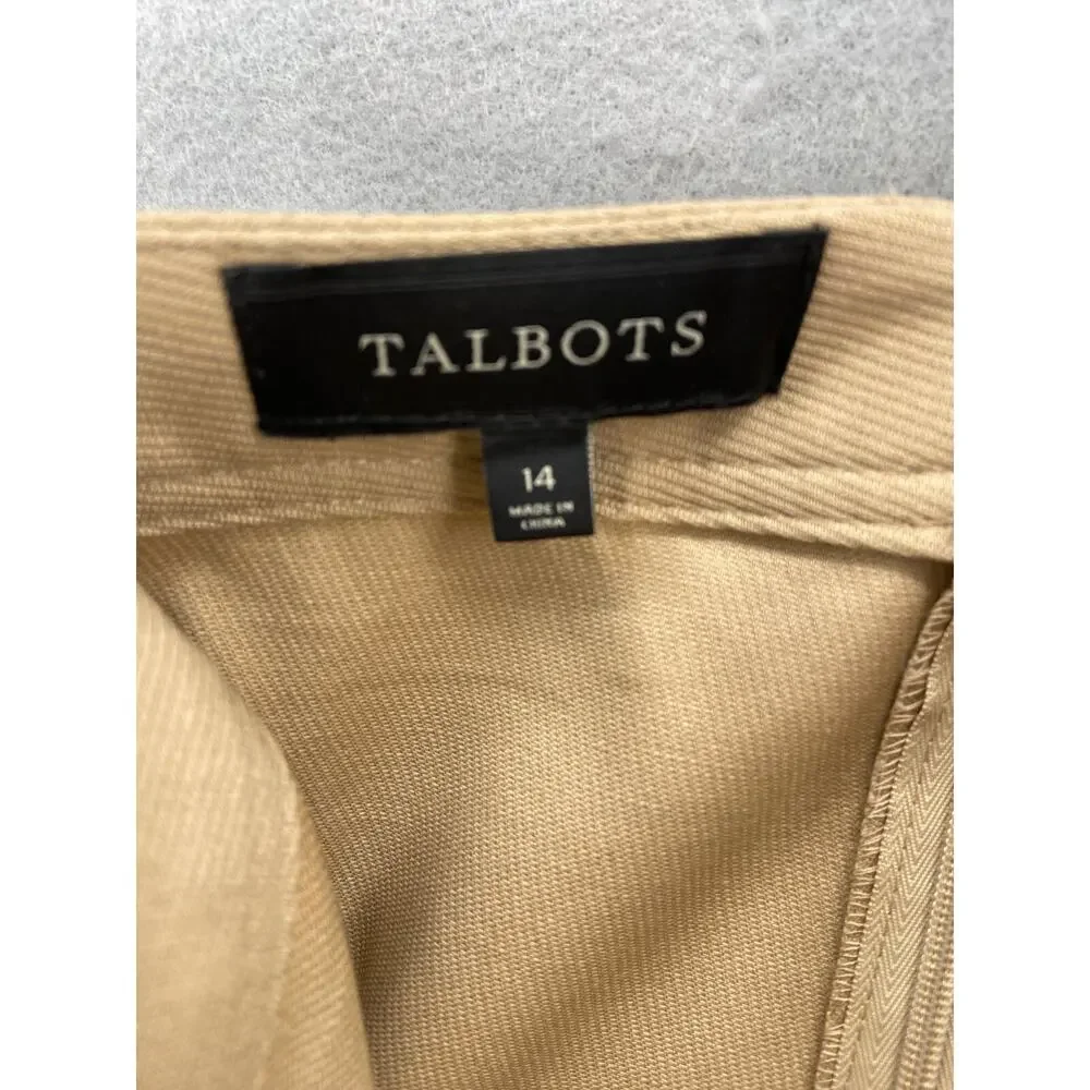 Talbots Skirt Womens‎ Sz 14 Tan Beige Lace Front Pencil Straight Slit Career - Picture 9 of 11